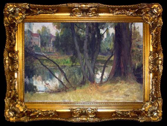 framed  Charles-Amable Lenoir Landscape close to the artist